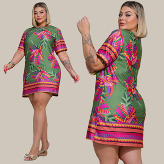 Vestido Feminino P A G1 Gola Redonda Manga Estampado Curto Casual Malha Fria em Oferta na Shopee
