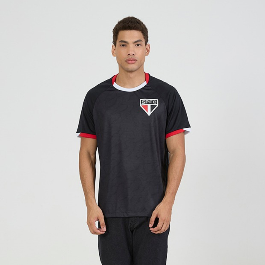Camisa São Paulo Preta Masculino Entoar Licenciado Oficial