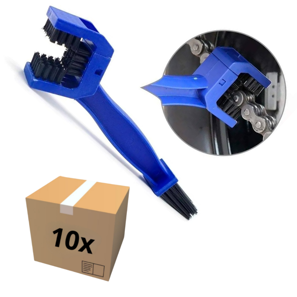 KIT ESCOVA ESCOVINHA LIMPA LIMPEZA CORRENTE TRANSMISSAO MOTO BIKE SHIVER ATACADO 10 UNIDADES