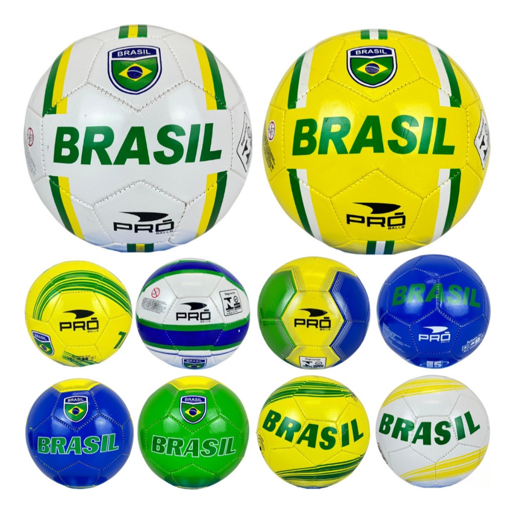 Bola de Futebol Brasil Costurada Resistente Campo e Quadra
