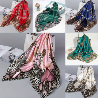 Lenço e Bandanas de Mulher, Lenços de Cabelo Vintage para Todas as Estações com Medidas de 90*90 Cm em Oferta na Shopee