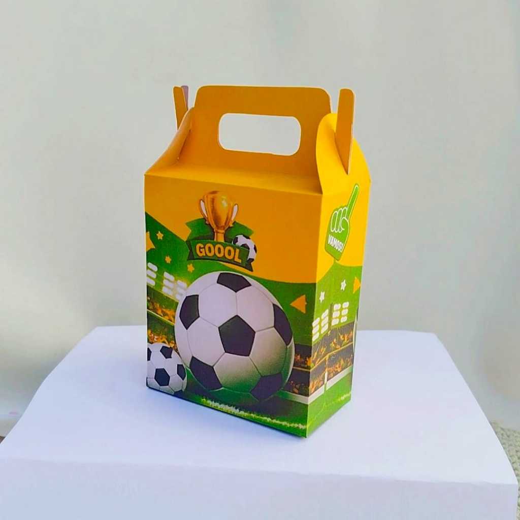 Caixa Maleta Futebol Festa Lembrancinha Personalizada Caixinha Festa Futebol AMARELO E VERDE - Esportivo PEGUE E MONTE