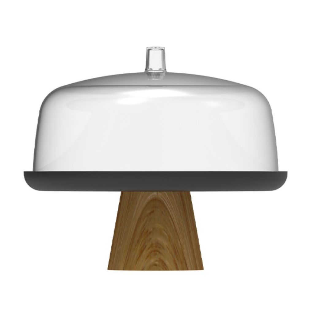 Boleira Bolo Bambu Com Cupula Acrilico Resistente Ou Preto em Oferta na Shopee