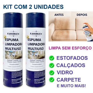 Kit 2 Espumas de Limpeza 550ml Limpa Tudo Estofados Calçados Sofá Vidros Limpa sem Esforço Lanmax em Oferta na Shopee