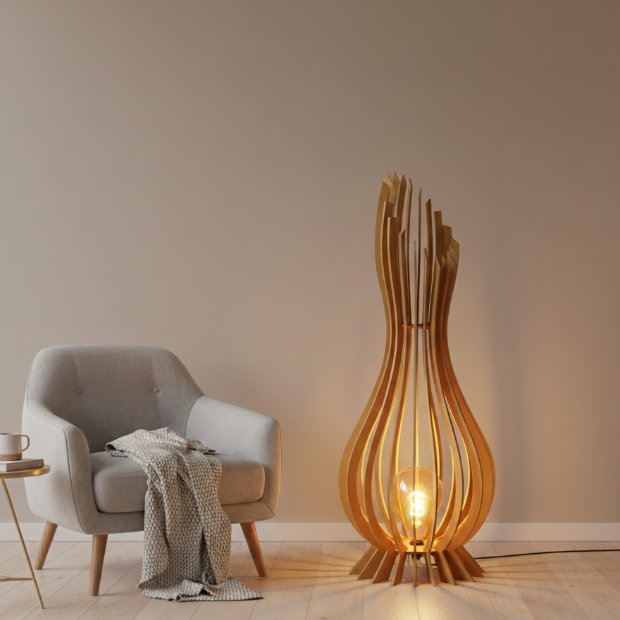 Abajur Grande de Chão ANA MARIA MDF Luminária - PROMOÇÃO DE LUMINARIA