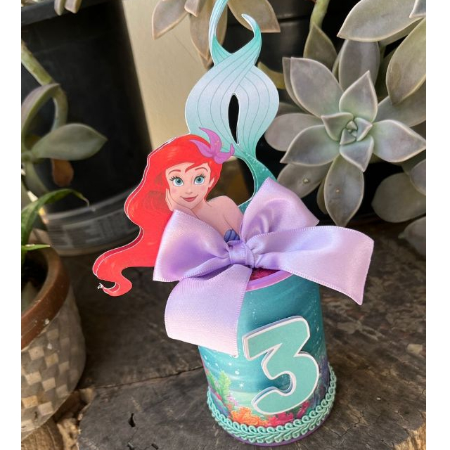 Cofrinho 3d Personalizados Pequena Sereia Ariel - 10x6cm Lembrancinha Festa Infantil Aniversário