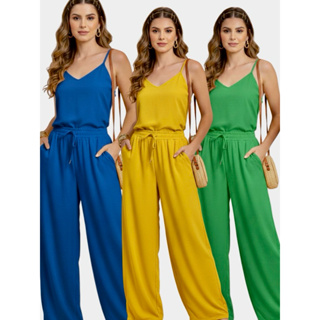 Kit Calça Pantalona Feminina Cintura Alta Tecido Leve Elegante Confortável com Caimento Perfeito em Oferta na Shopee