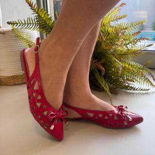 Sapato Sapatilha Slingback vazado á Laser Feminina Confortavel PÉ DA GATA em Oferta na Shopee
