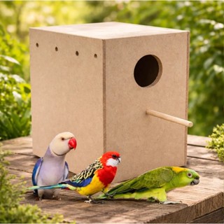 Ninho MDF Pstacídeos, Calopsita Ring Neck, Rosela Red Rumped Agapornis Vertical em Oferta na Shopee