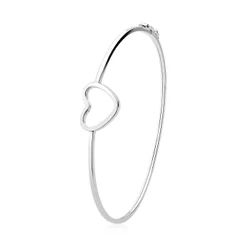 Bracelete prata 925 coração liso acessório