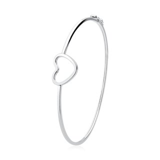 Bracelete prata 925 coração liso acessório em Oferta na Shopee