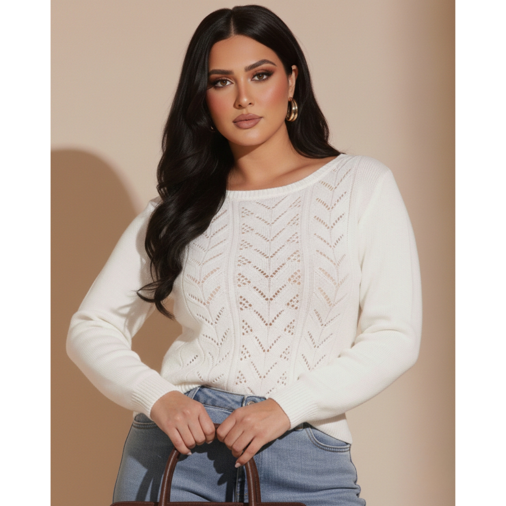 Blusa Feminina Tricot Plus Size Renda Elegante