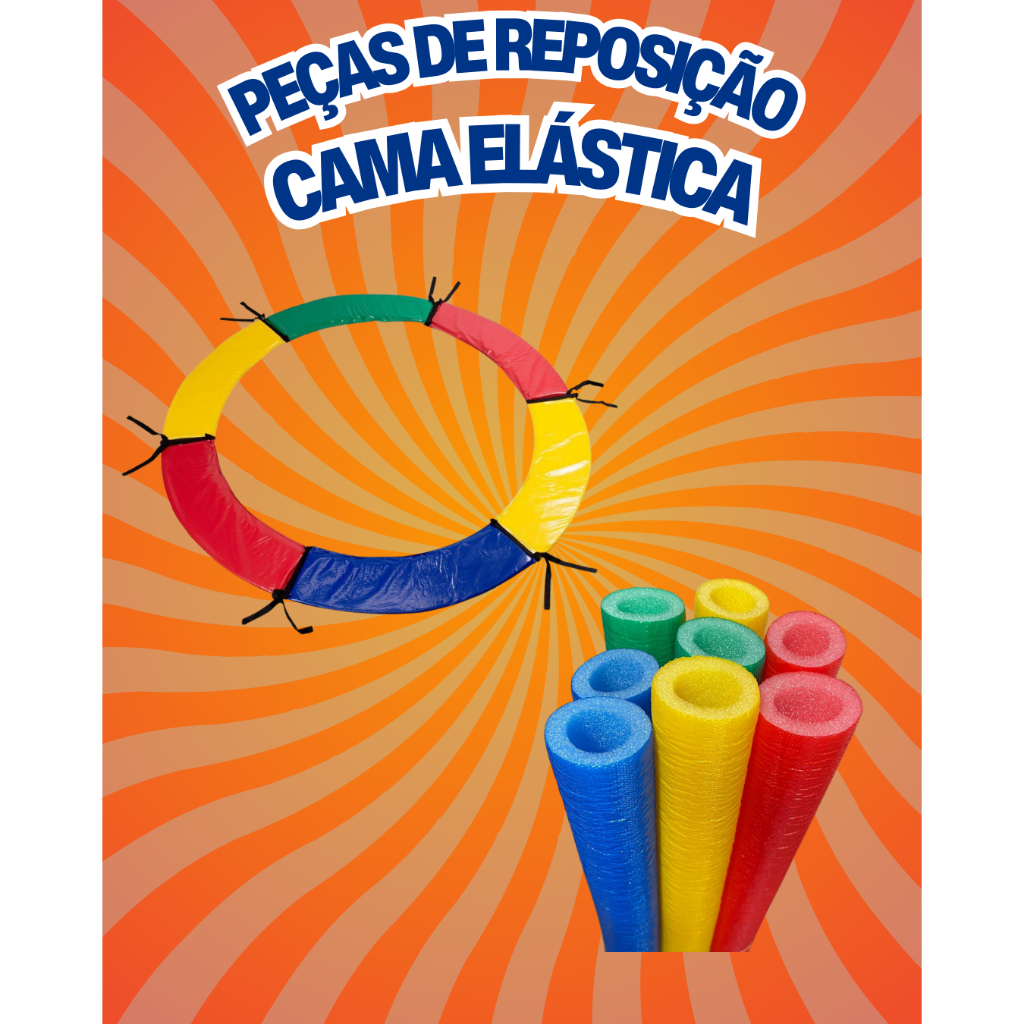Kit Cama Elástica 1,40m 6 Isotubo + Protetor de Molas Pula Pula