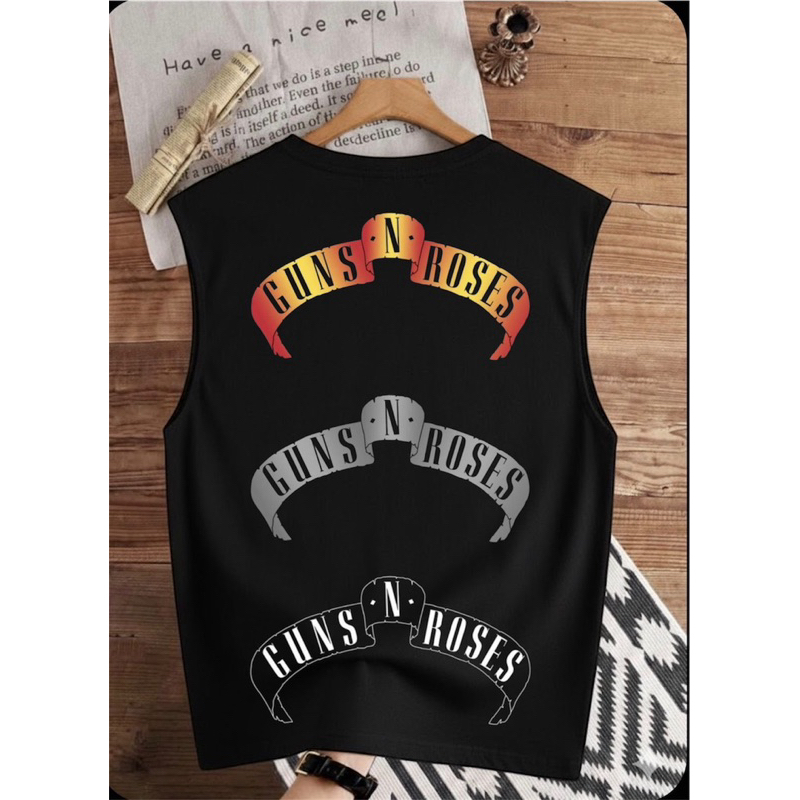 camisa regata estampada Guns roses tecido premium 100% algodão verão dia a dia