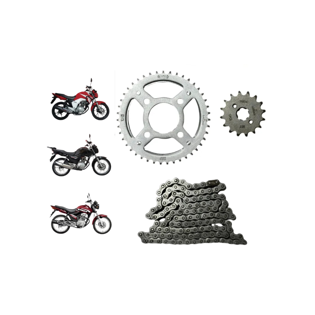 Kit Relação Transmissão Honda Biz 125 de 2005 até 2024 em Oferta na Shopee