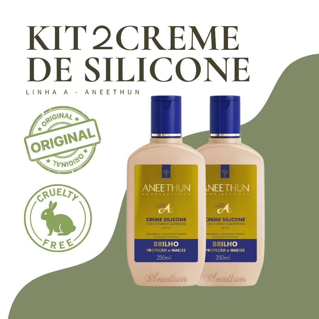Kit Creme De Silicone Aneethun Linha A 250ml Cada 2 Unidades JV