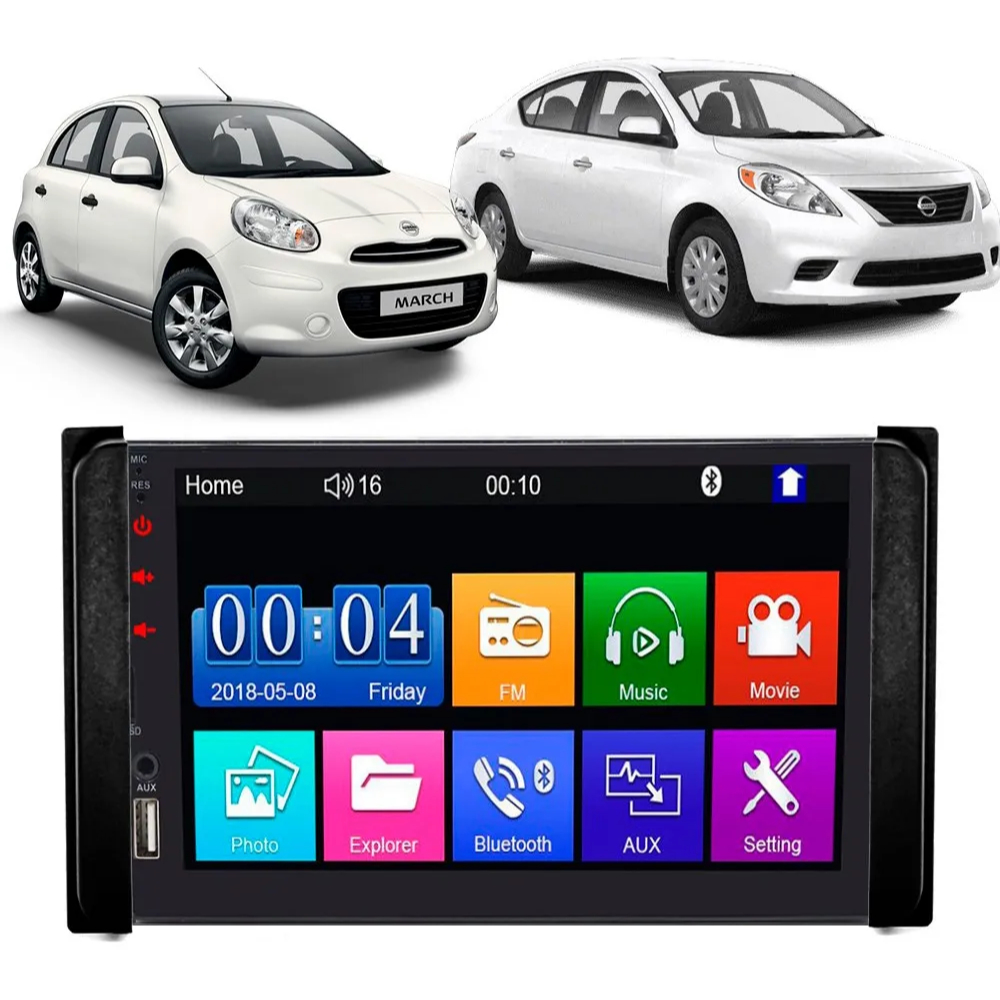 Multimidia Nissan March Versa 2011 até 2014 Android Auto Carplay Mp5