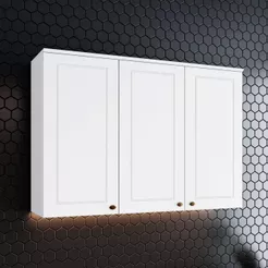 Armário Aéreo 3 Portas Americana Henn 120cm