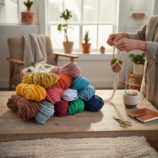 Corda de Algodão 6mm com alma - 1kg (aprox. 60m) em Oferta na Shopee