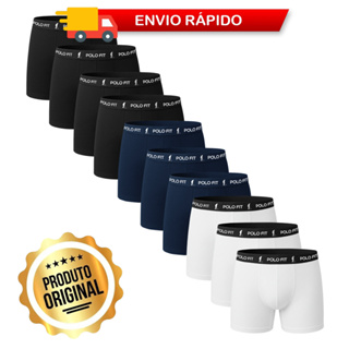 Kit 10 Cuecas Boxer Box Algodão Cotton Masculina Confortável Oferta Polo Fit em Oferta na Shopee