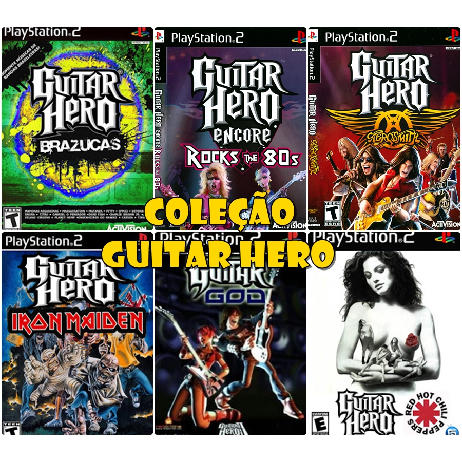 coleção 6 jogos de guitar hero ps2