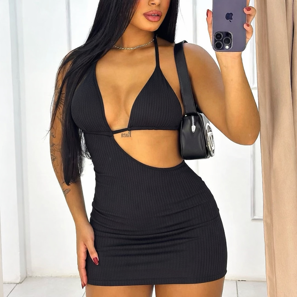 Vestido Biquini Feminino Curto Alcinha com Decote Costas Nuas - Verão 2026 em Oferta na Shopee