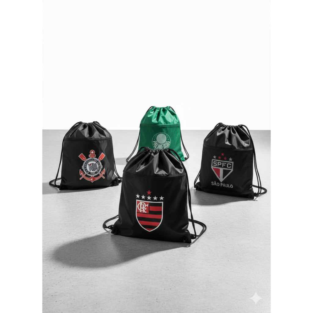 Mochila Bolsa Saco para Treino Academia Times Mochila de Alça Cordinha Bolsa Sacola