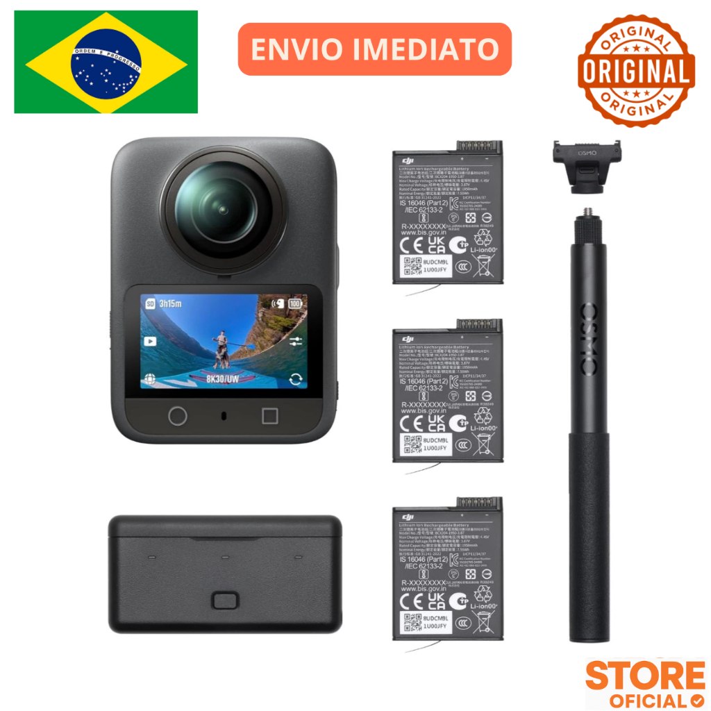 Camera DJI Osmo 360 Adventure Combo 8K (Completo) - Original Lacrado DJI215 [LANÇAMENTO]