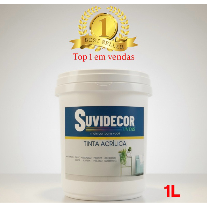Tinta acrílica 1 litro / para desenhos, artesanatos ou pequenos reparos, ótima cobertura, não tem cheiro, anti-mofo.