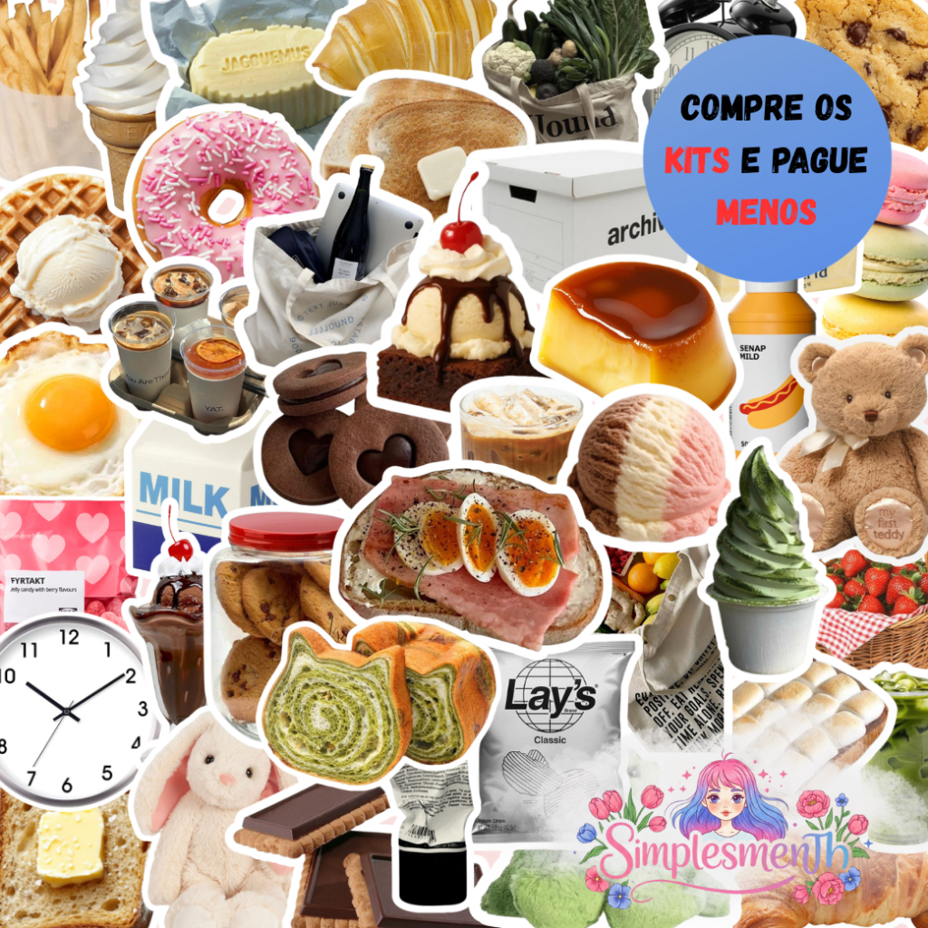 Adesivos Aesthetic Scrapbook | Kit 42 Stickers Laminados para Kindle, Planner, Scrapbook e Journal