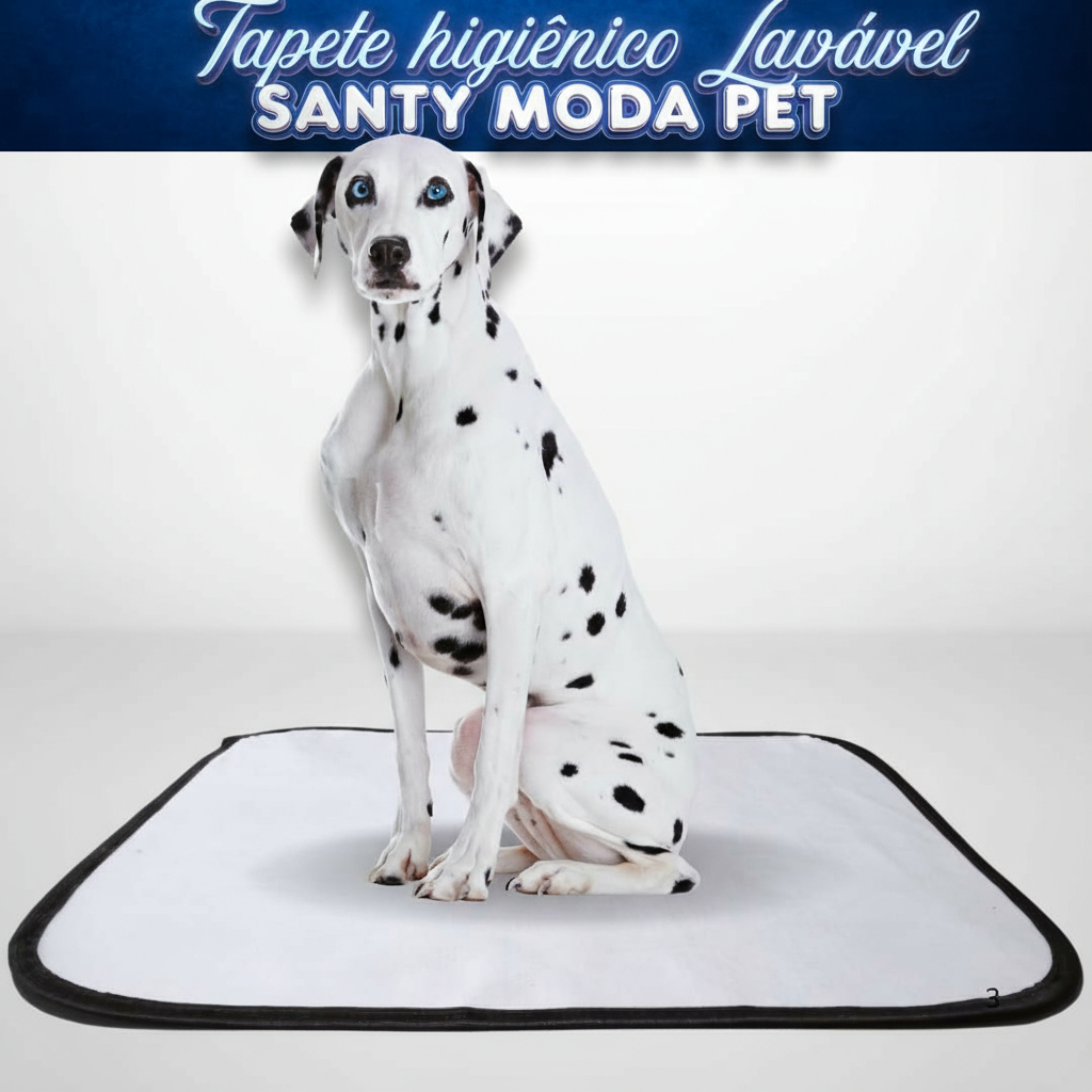 Kit 2 tapetes higienicos lavaveis, não vaza xixi pet, 150 lavagens, reutilizável, durável, Santy Moda Pet.
