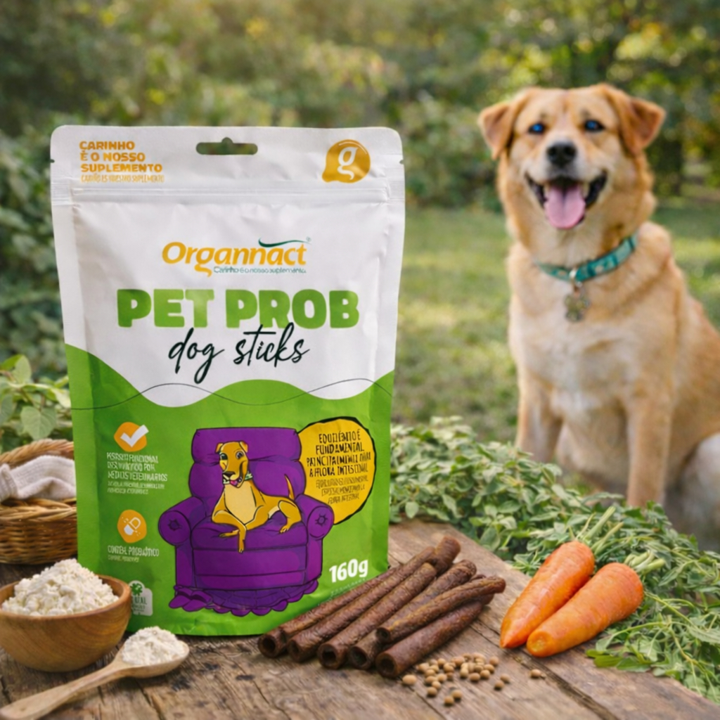 Suplemento Organnact Para Cachorros Pet Prob Dog Sticks Probióticos Para Cães 160g Funcional Oferta.