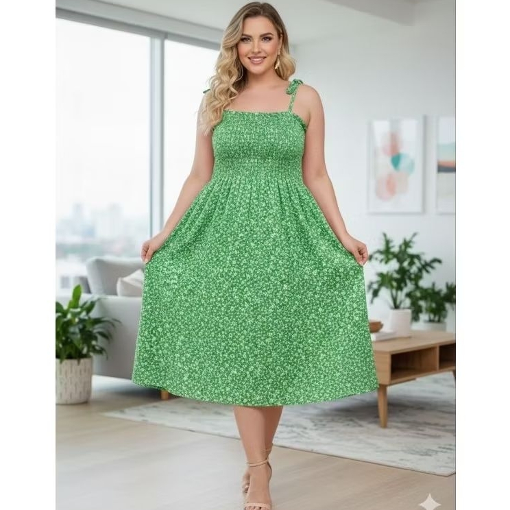 Vestido Lastex Feminino Tamanho Únic  P até G1 Soltinho Confortável Alcinha Ajustável Lançamento Plus Size 36 ao 50