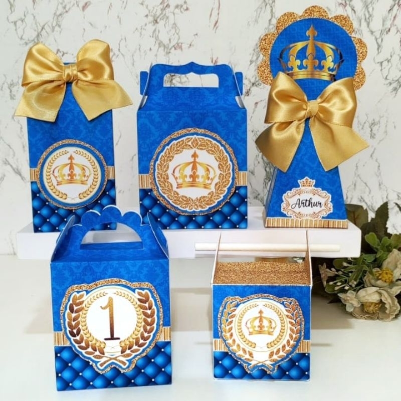 Kit Personalizados REALEZA PRÍNCIPE Montado com aplique 3D | Lembrancinhas Festa Infantil
