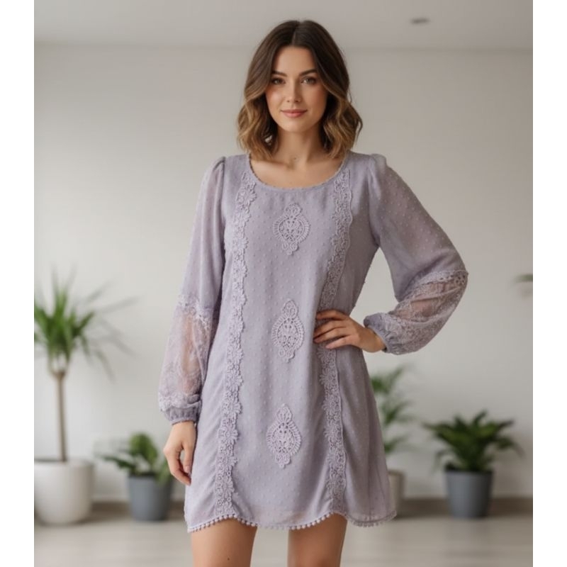 Vestido Feminino, Tendência Boho em renda, Marca Farm, Tam M (40-42)