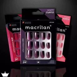 Kit Unhas Postiças 24 Peças Macrilan Nails Decorar Postiça Realista - UP207E