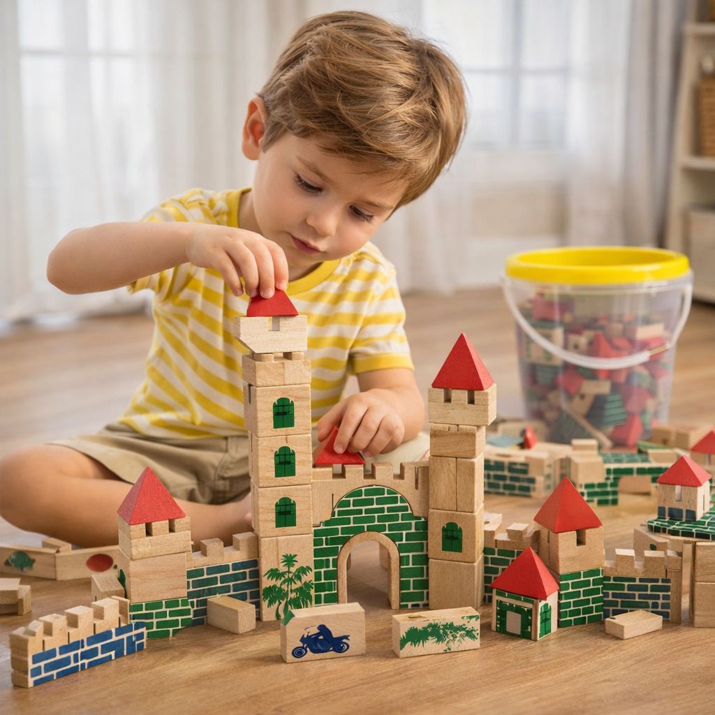 Blocos De Montar Castelo Cidades Futuro Engenheiro De Madeira Criativos Educativos