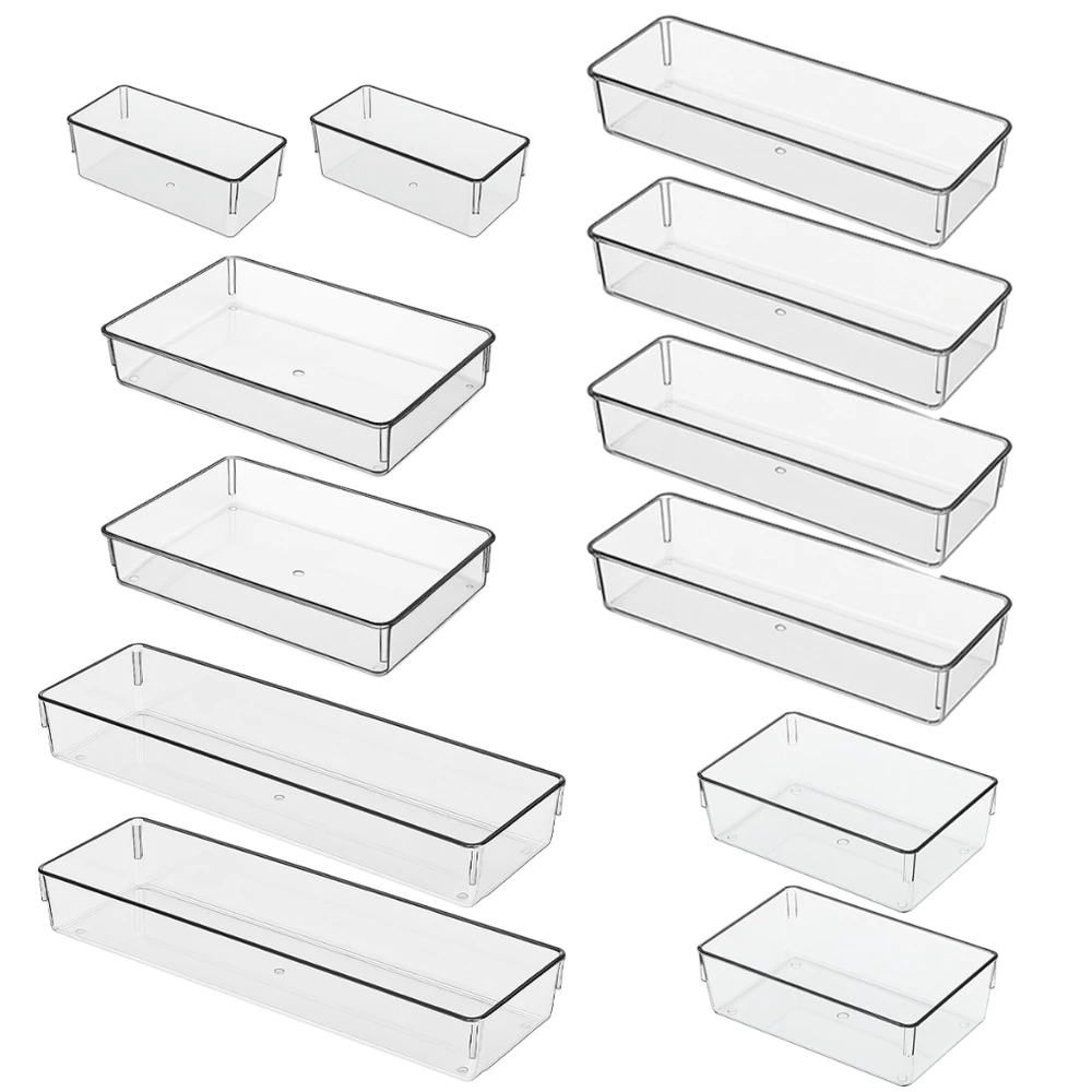 Kit 12 Organizador de Maquiagem, Geladeira e Gavetas Modular Acrílico Organizador de Acrílico
