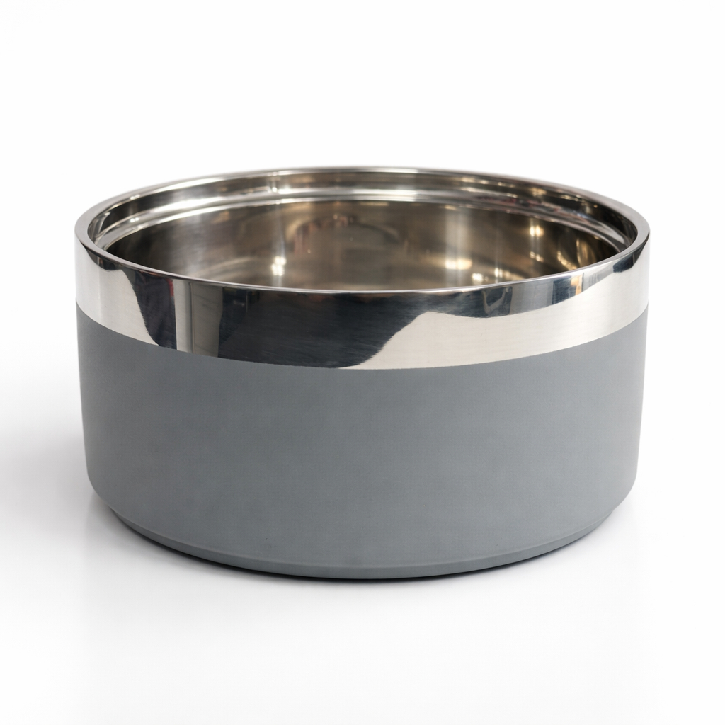 Comedouro Inox 650ml com Base Antiderrapante – Cães e Gatos