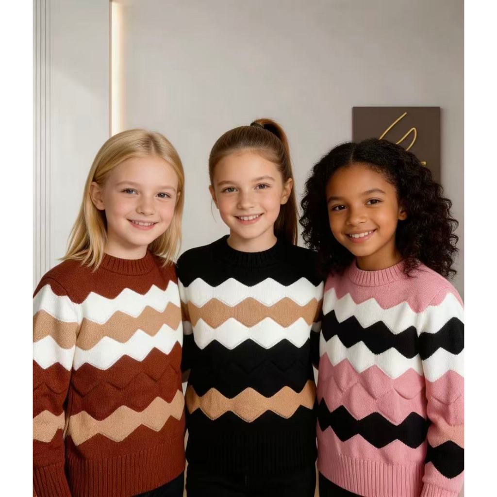 Nova suéter de tricô para meninas, adequada para usar no outono e no inverno em Oferta na Shopee