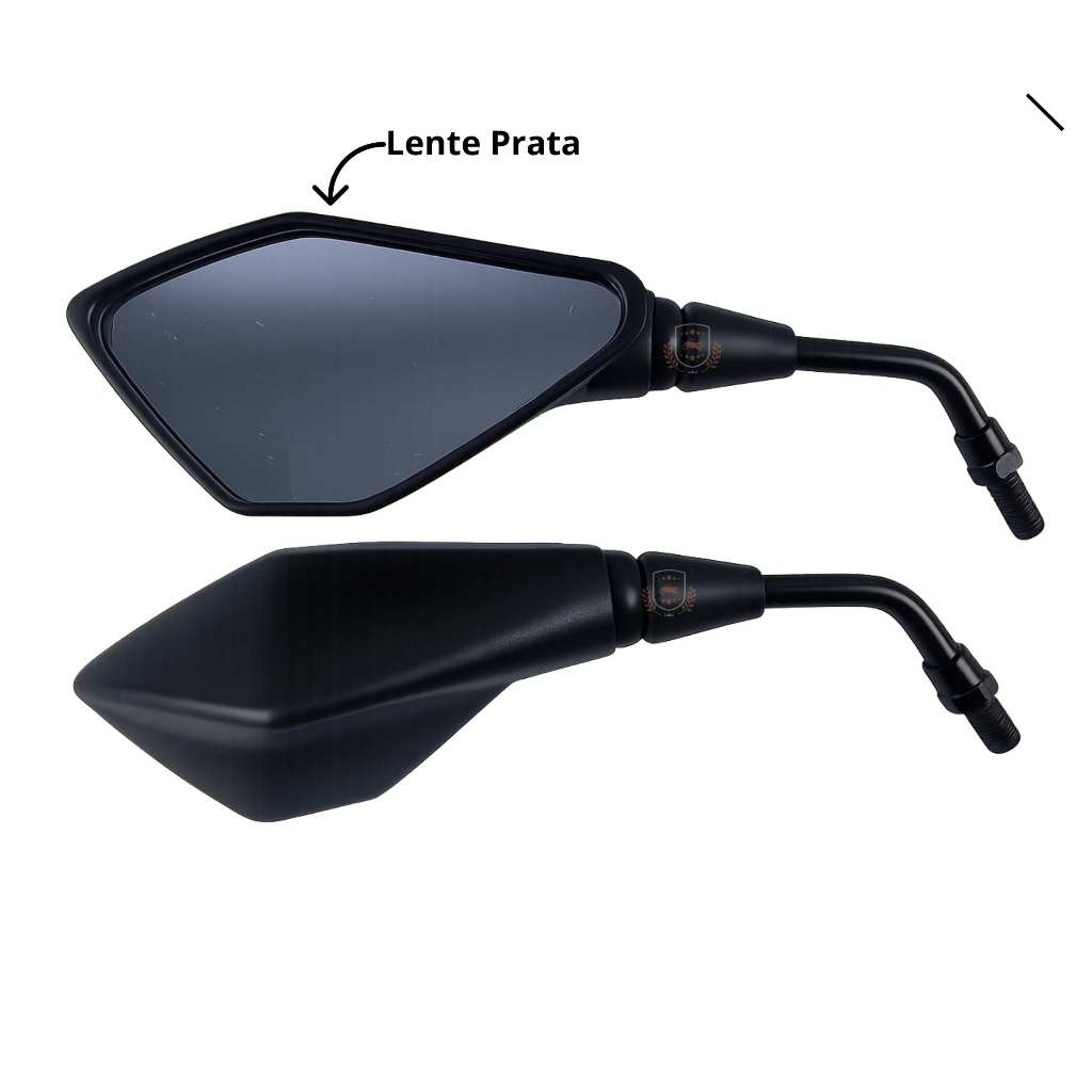 PAR de Retrovisor Mine Z400 Fixo Haste Curta Rosca HONDA CB Titan Fan Antirreflexo