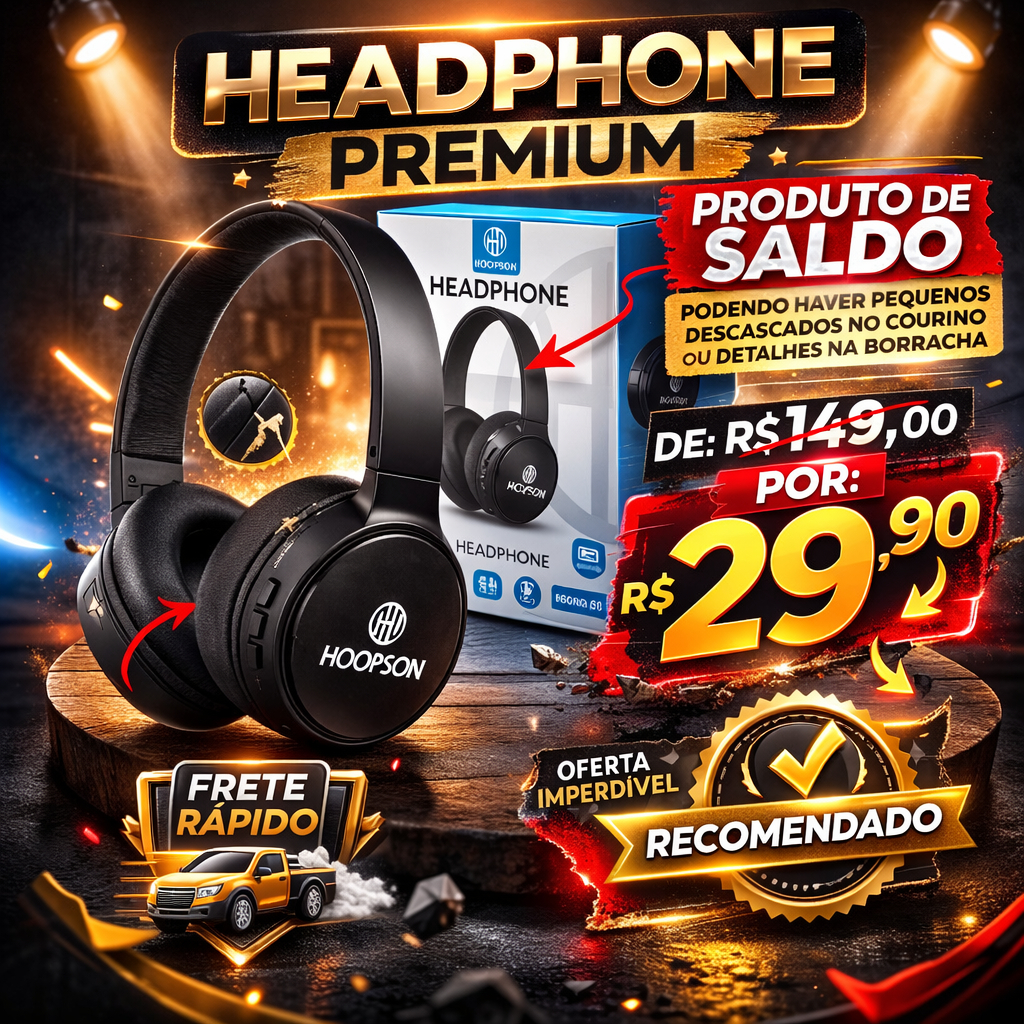 Fone Headset Bluetooth Sem Fio Celular Academia e Música com Microfone - SALDO LER A DESCRIÇÃO