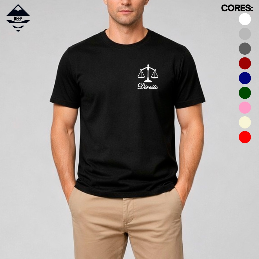Camiseta 100% Algodão Faculdade Direito Camisa Profissão Advocacia Direito Advogado Promoção Deep Modas