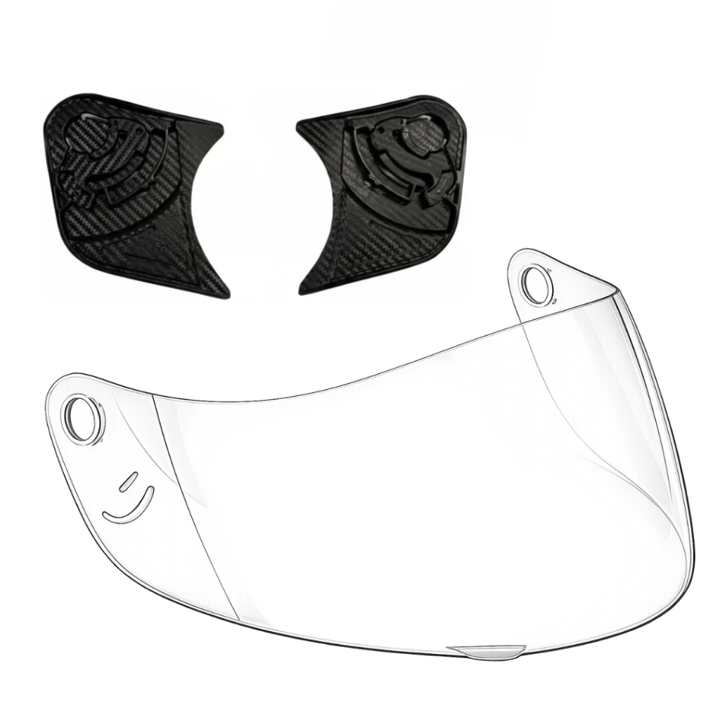 Viseira Capacete Ebf Cristal Spark E0x 2.2mm Mais Reparo Fixação Viseira