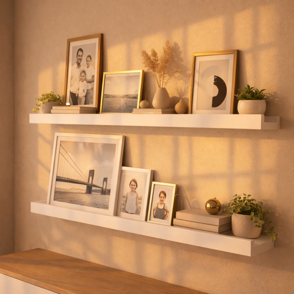 Prateleira Porta Quadros Canaleta 90cm x 7cm | Decoração de Parede Multiuso Livros Fotos Quadros em Oferta na Shopee