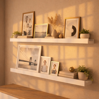Prateleira Porta Quadros Canaleta 90cm x 7cm | Decoração de Parede Multiuso Livros Fotos Quadros em Oferta na Shopee