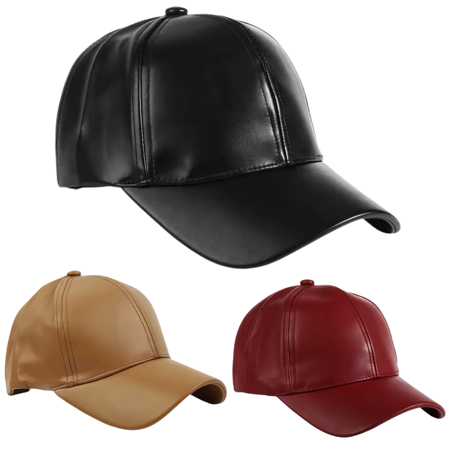 Boné de Couro PU Premium Aba Curva Ajustável Casual Unissex Confortável Regulável Moderno Urbano em Oferta na Shopee