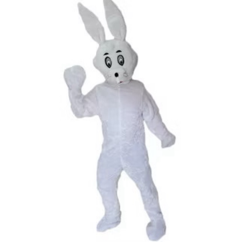 FANTASIA COELHO CABEÇÃO | BRANCO | TAM.: 2 METROS E 40CM | FESTA | PÁSCOA | COELHINHO ANIMADO | CABEÇÃO | PEGADINHA