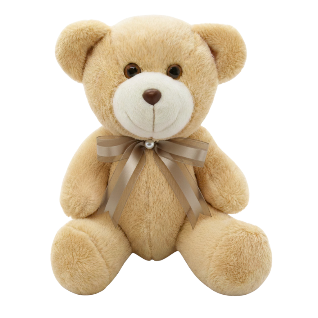 Urso de Pelúcia 20cm Sentado Articulado Com Laço Decoração Quarto Infantil