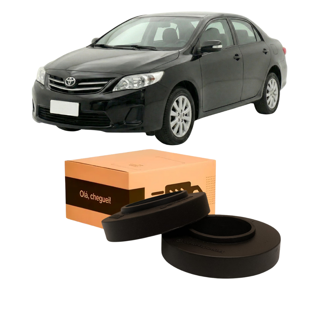 KIT CALÇO MOLA 2CM AUMENTAR ALTURA VEÍCULO COROLLA 2007 A 2019, MOLAS CONVENCIONAIS, MOLAS CANSADAS E GNV